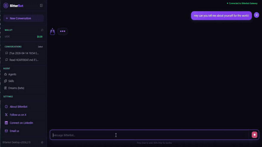 https://github.com/Bitterbot-AI/bitterbot-desktop/blob/HEAD/Bitterbot demo: chat interface and Dream Engine