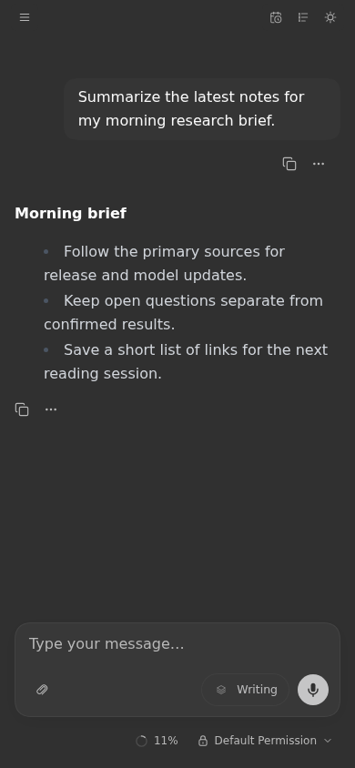 https://github.com/HKUDS/nanobot/blob/HEAD/Mobile WebUI in dark theme with a saved conversation, model controls, context usage, and workspace-only permissions