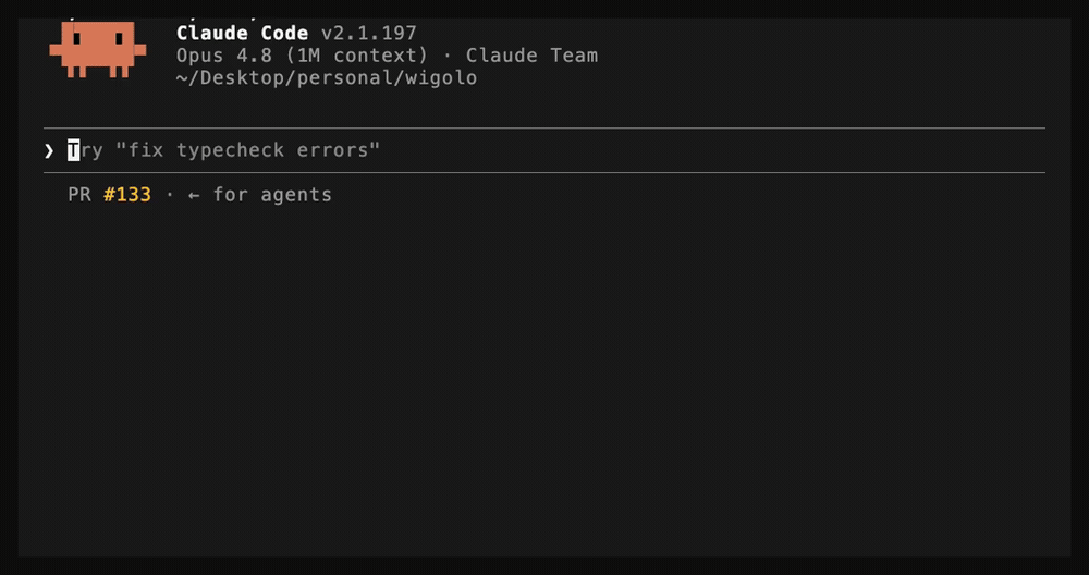 https://github.com/KnockOutEZ/wigolo/blob/HEAD/wigolo demo — Claude Code answering a live web question through wigolo, no API keys