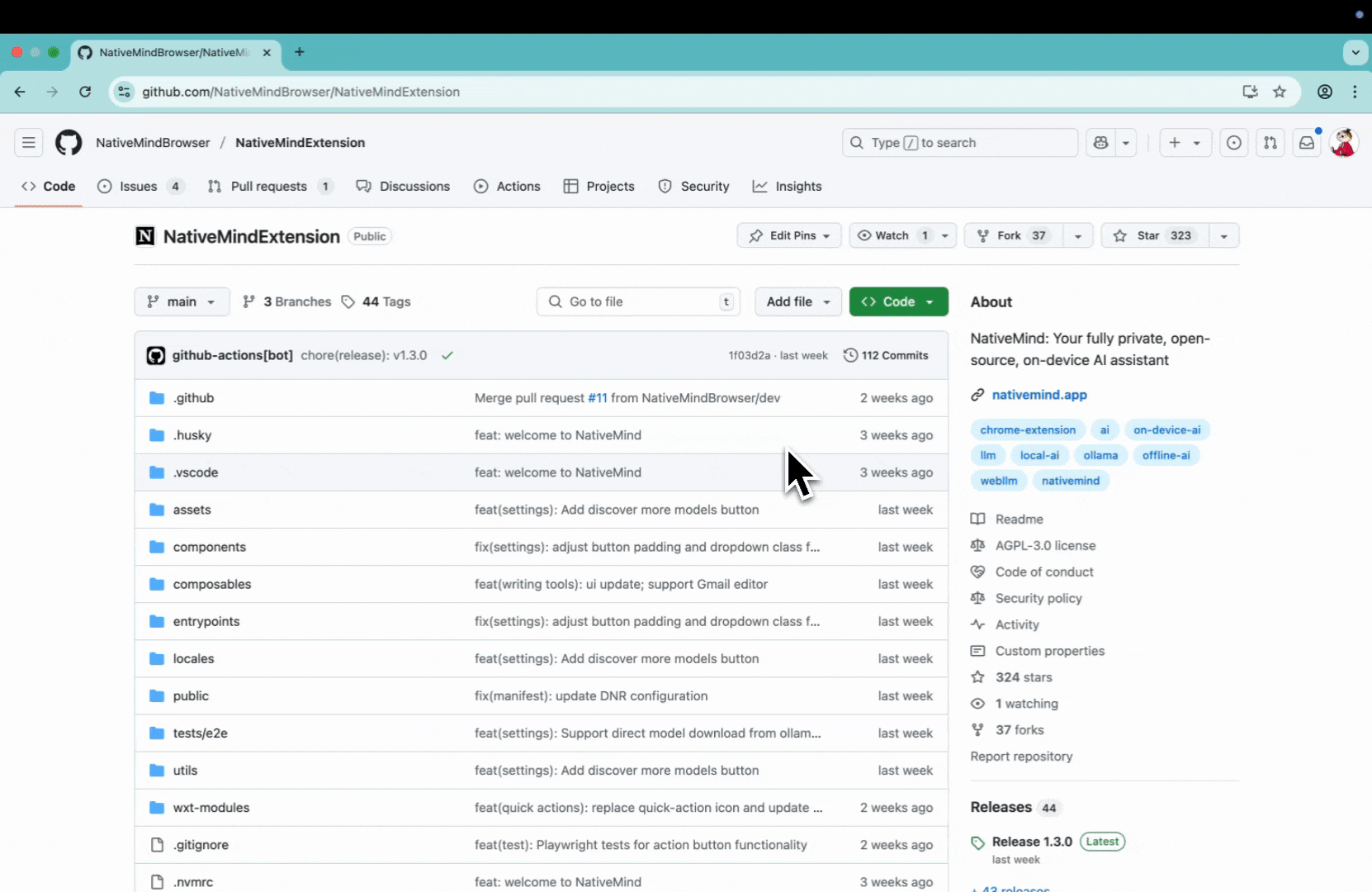 https://github.com/NativeMindBrowser/NativeMindExtension/blob/HEAD/NativeMind Star us
