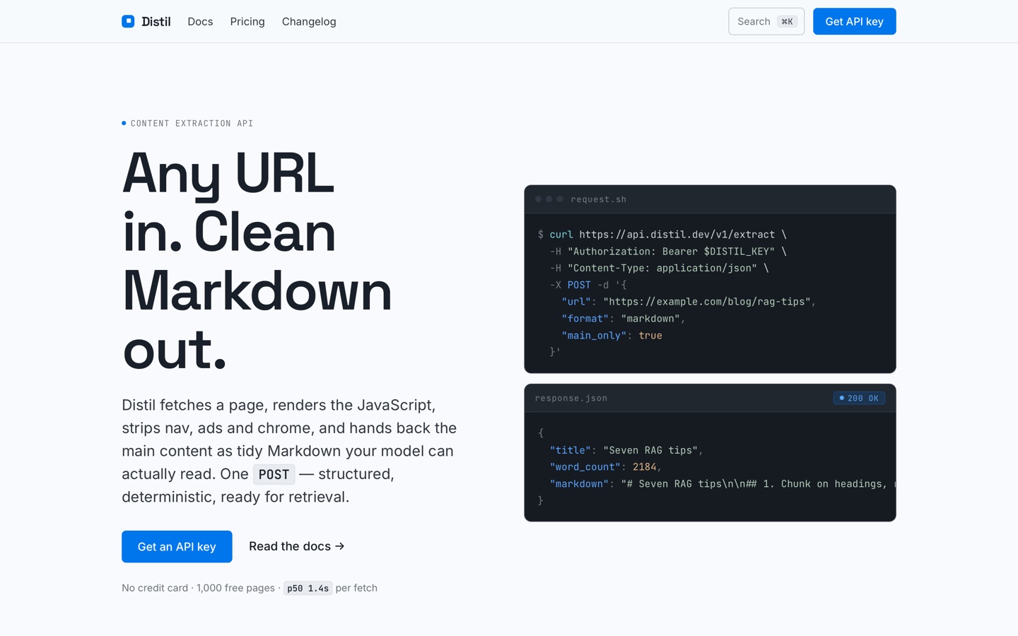https://github.com/Nutlope/hallmark/blob/HEAD/Distil content-extraction API hero