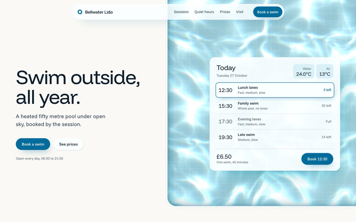 https://github.com/Nutlope/hallmark/blob/HEAD/Refract theme: Bellwater Lido, an outdoor pool