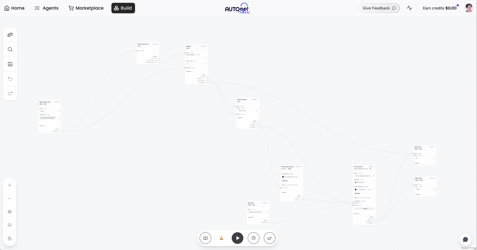 https://github.com/Significant-Gravitas/AutoGPT/blob/HEAD/The AutoGPT Build canvas showing a real agent workflow