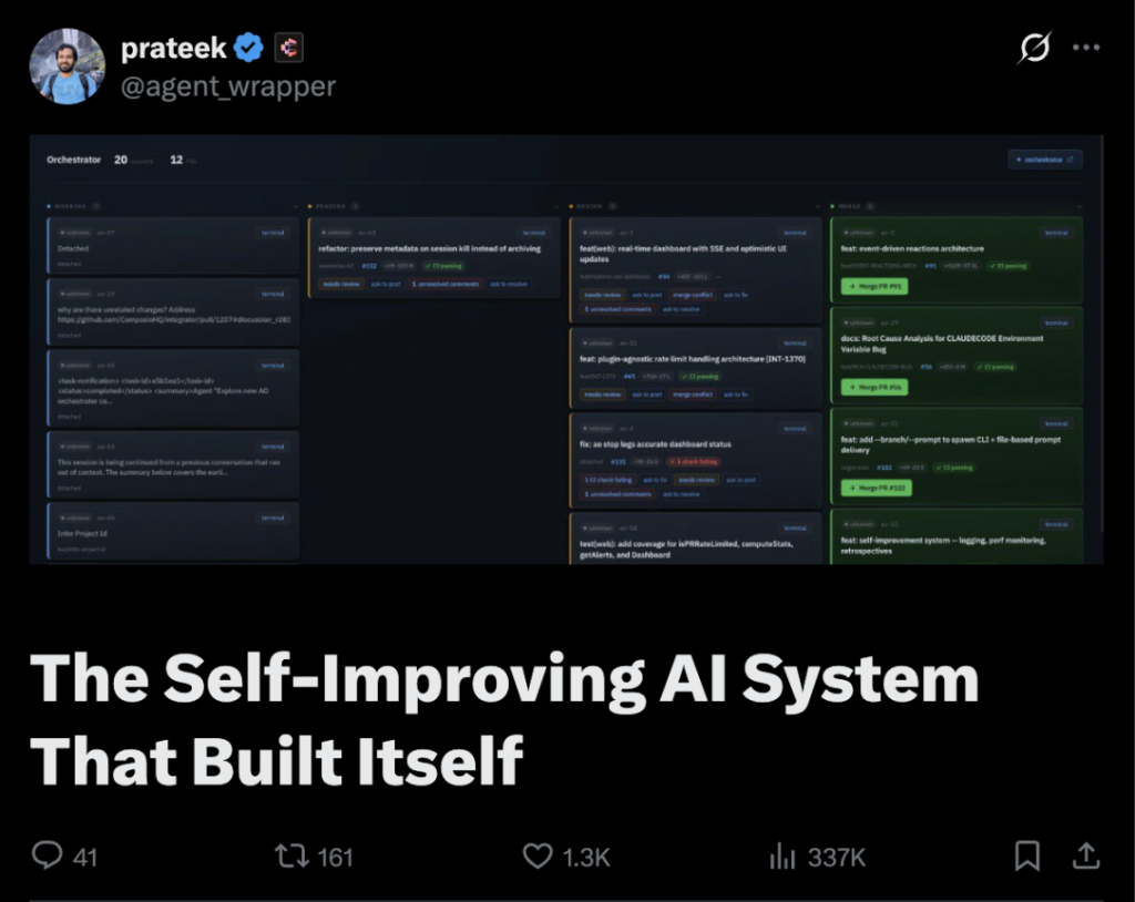 https://github.com/Untrivial-ai/agent-orchestrator/blob/HEAD/Agent Orchestrator journey update on X