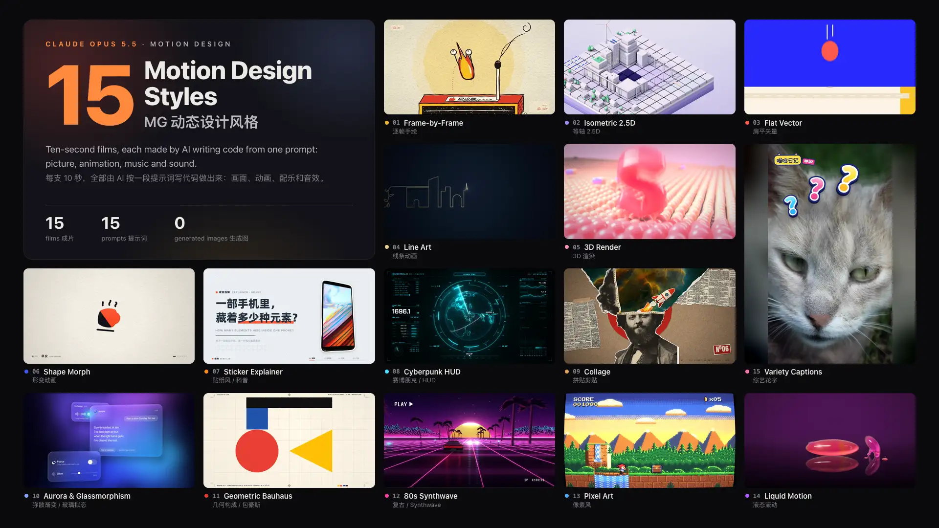 https://github.com/Vincentwei1021/mg-styles-15/blob/HEAD/15 Motion Design Styles: all fifteen films playing side by side