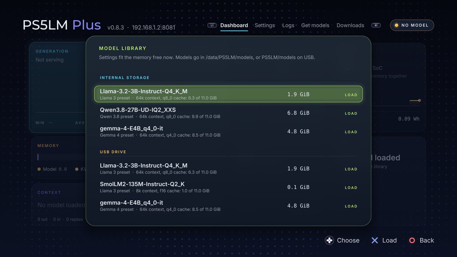 https://github.com/abhi245y/PS5LM-Plus/blob/HEAD/The model library: internal storage and USB drive sections, each with its fit plan