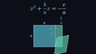 https://github.com/academa-labs/manimgx/blob/HEAD/The quadratic formula: completing a square by moving colored rectangles and equation terms