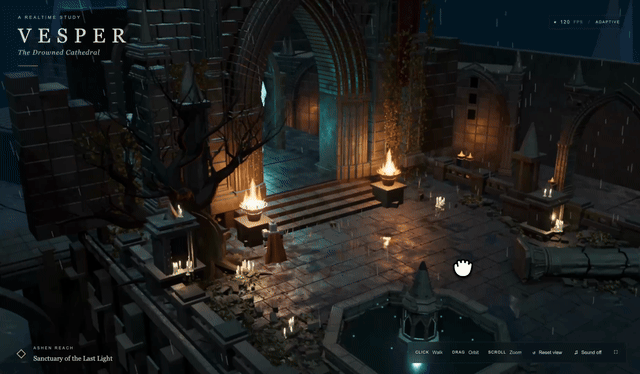 Vesper demo: an isometric fantasy scene