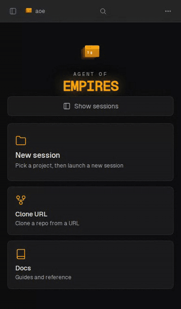 https://github.com/agent-of-empires/agent-of-empires/blob/HEAD/Web dashboard on a phone