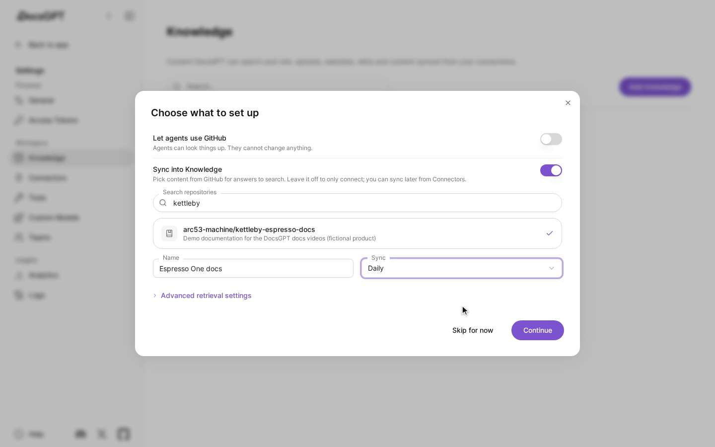 https://github.com/arc53/DocsGPT/blob/HEAD/Connecting a GitHub repository to DocsGPT and choosing a daily sync