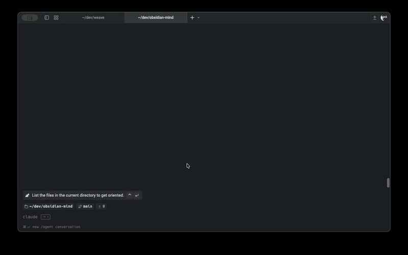 https://github.com/breferrari/obsidian-mind/blob/HEAD/Obsidian Mind demo — standup and dump commands