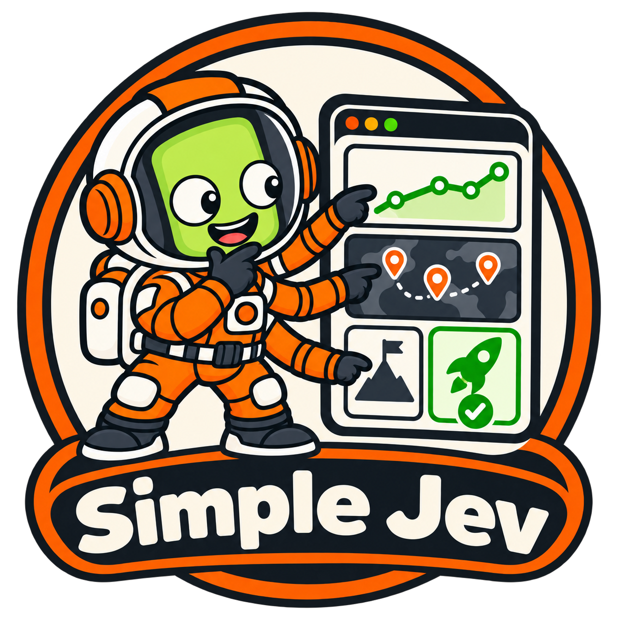 Simple Jev Mascot and Logo