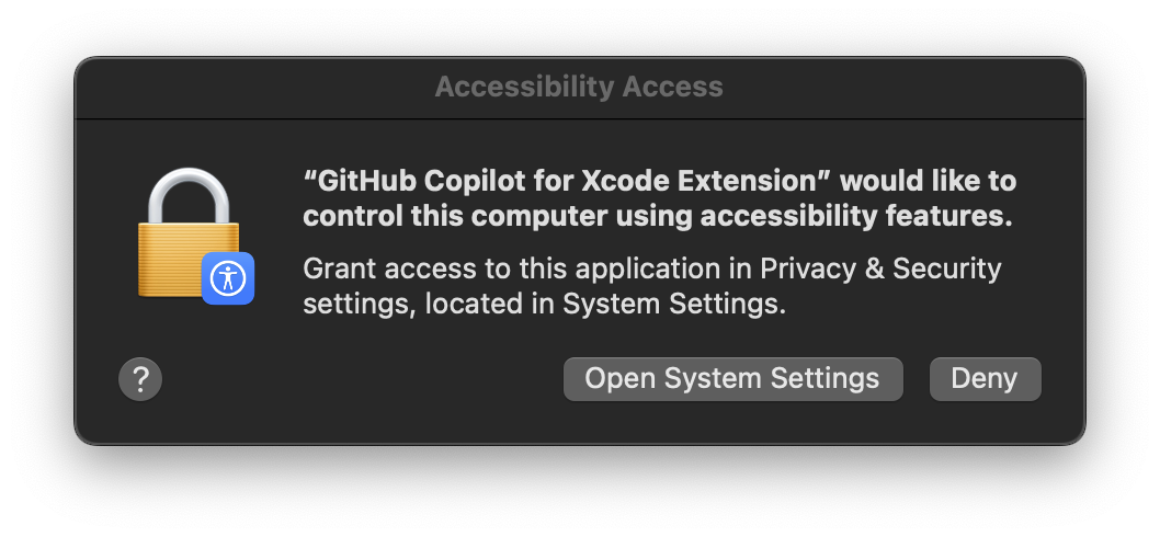 https://github.com/github/CopilotForXcode/blob/HEAD/Screenshot of accessibility permission request