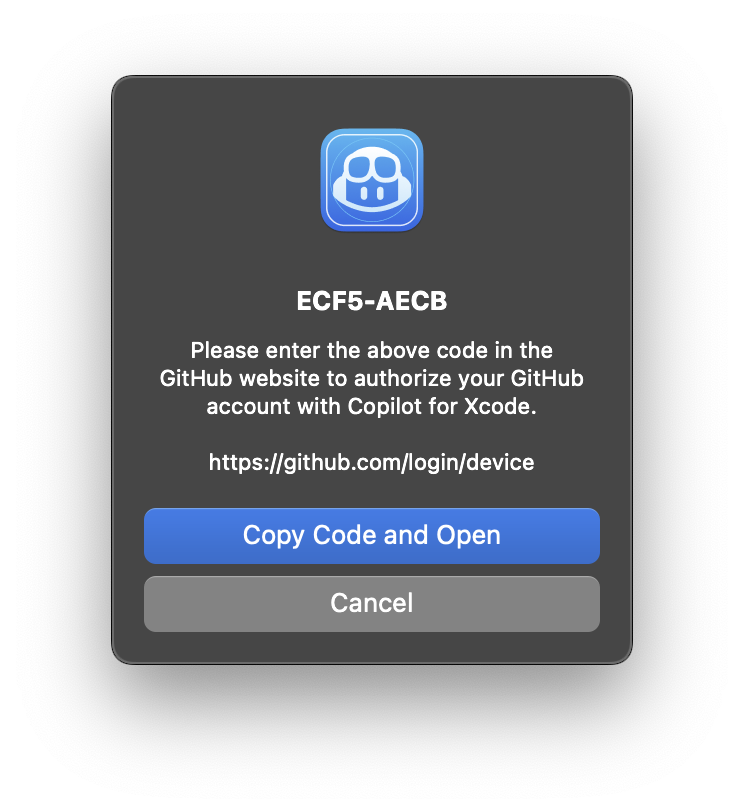 https://github.com/github/CopilotForXcode/blob/HEAD/Screenshot of sign-in popup