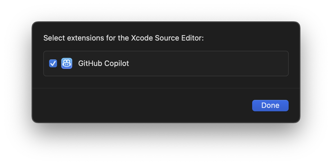 https://github.com/github/CopilotForXcode/blob/HEAD/Screenshot of extension permission