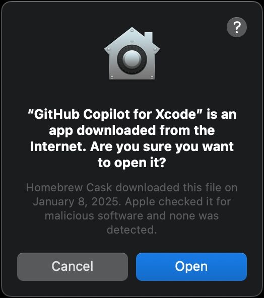 https://github.com/github/CopilotForXcode/blob/HEAD/Screenshot of MacOS download permission request