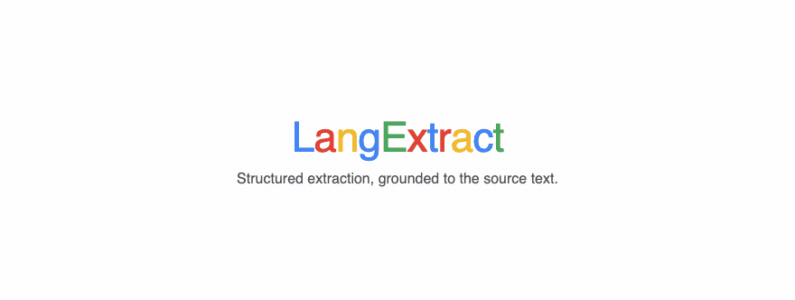 https://github.com/google/langextract/blob/HEAD/LangExtract end to end: unstructured text is chunked, extracted in parallel by an LLM, and every extracted value is grounded back to its exact character span in the source
