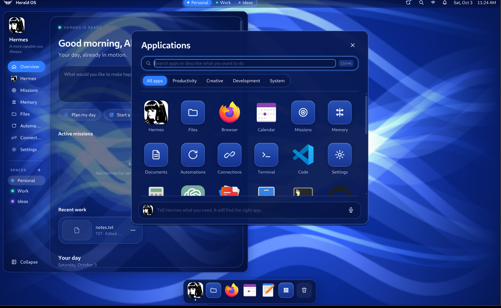 https://github.com/iamlukethedev/Herald-OS/blob/HEAD/The application launcher