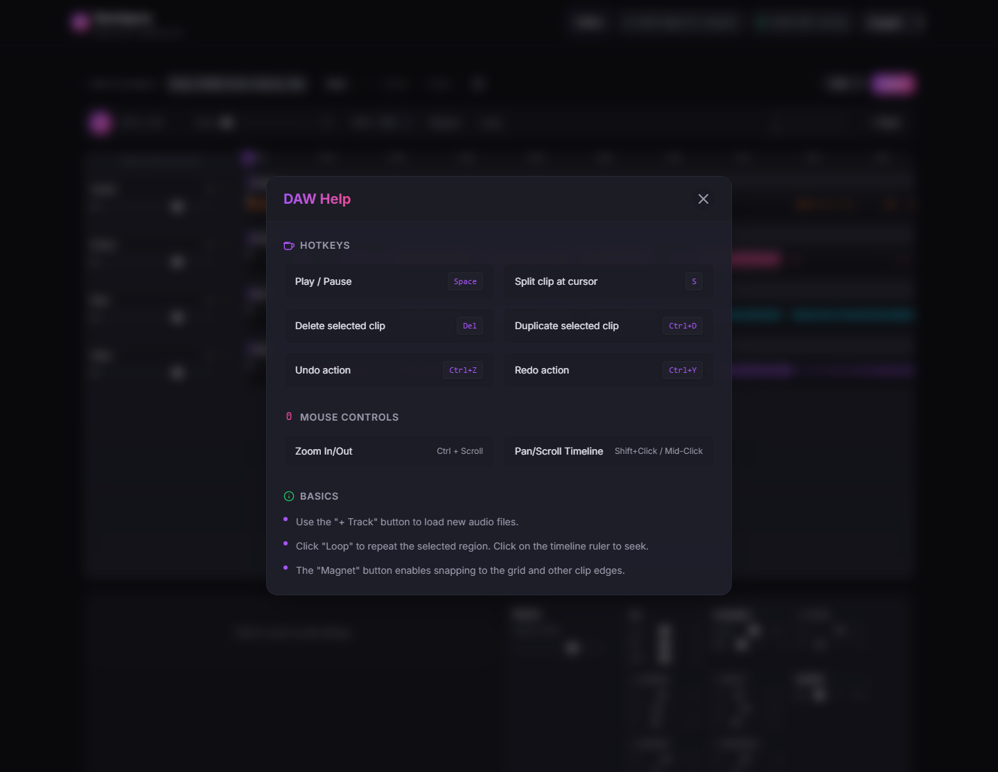 Built-in editor help