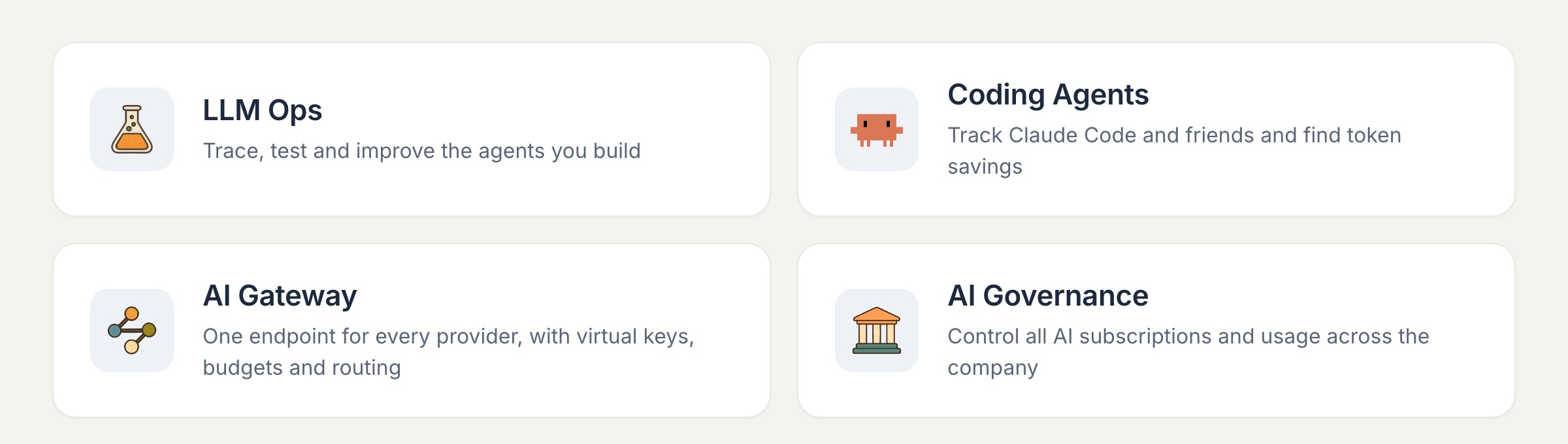 https://github.com/langwatch/langwatch/blob/HEAD/The four areas of LangWatch: LLM Ops, Coding Agents, AI Gateway and AI Governance