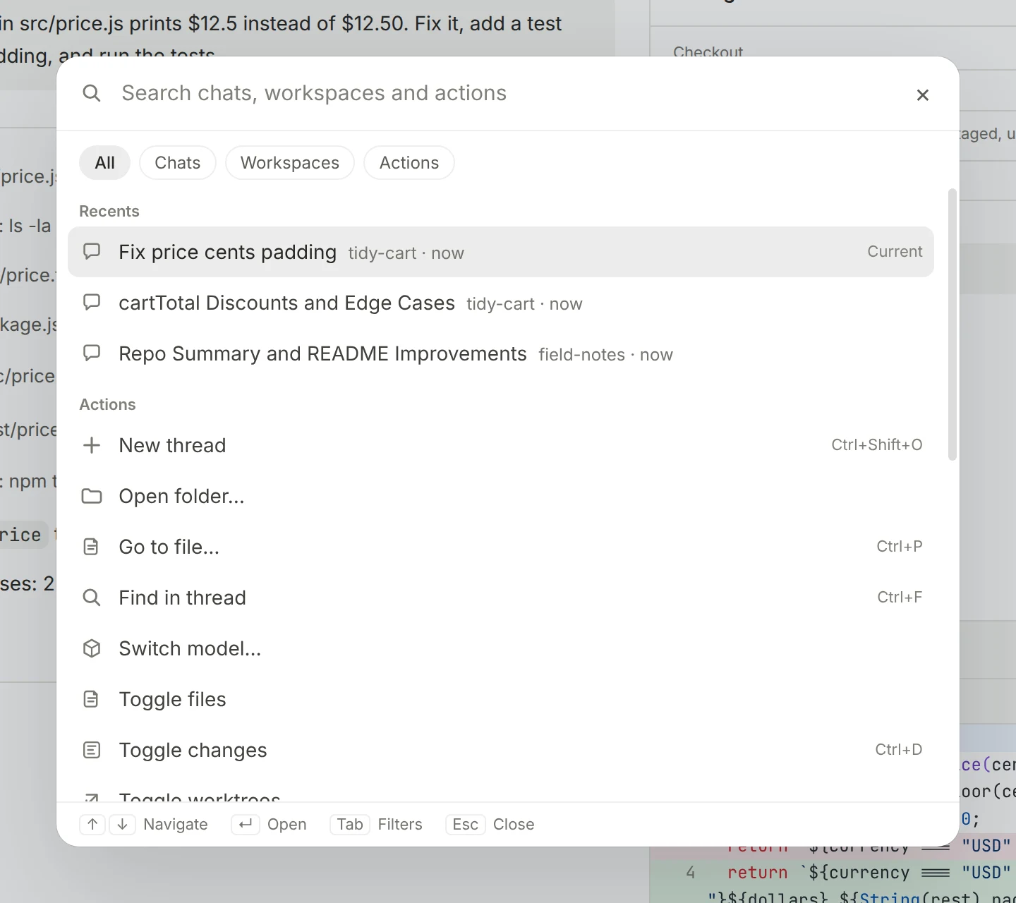 https://github.com/minghinmatthewlam/pi-gui/blob/HEAD/The command palette listing recent chats and actions