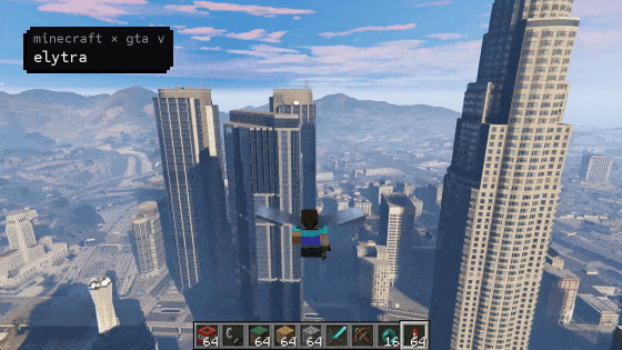 https://github.com/rehan-remade/universal-modder/blob/HEAD/Six mods made by AI coding agents, with the universal-modder tile in the corner: Steve gliding an elytra through Los Santos, the Nether spreading over Los Santos, Minecraft mobs fighting the LSPD, the Halo Warthog in Minecraft, a World at War flamethrower in Minecraft, and World at War zombies in Minecraft. It ends on the universal-modder logo and "mod any game."