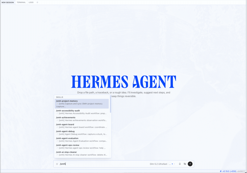 https://github.com/rlaope/oh-my-hermes/blob/HEAD/Hermes Desktop running an OMH workflow