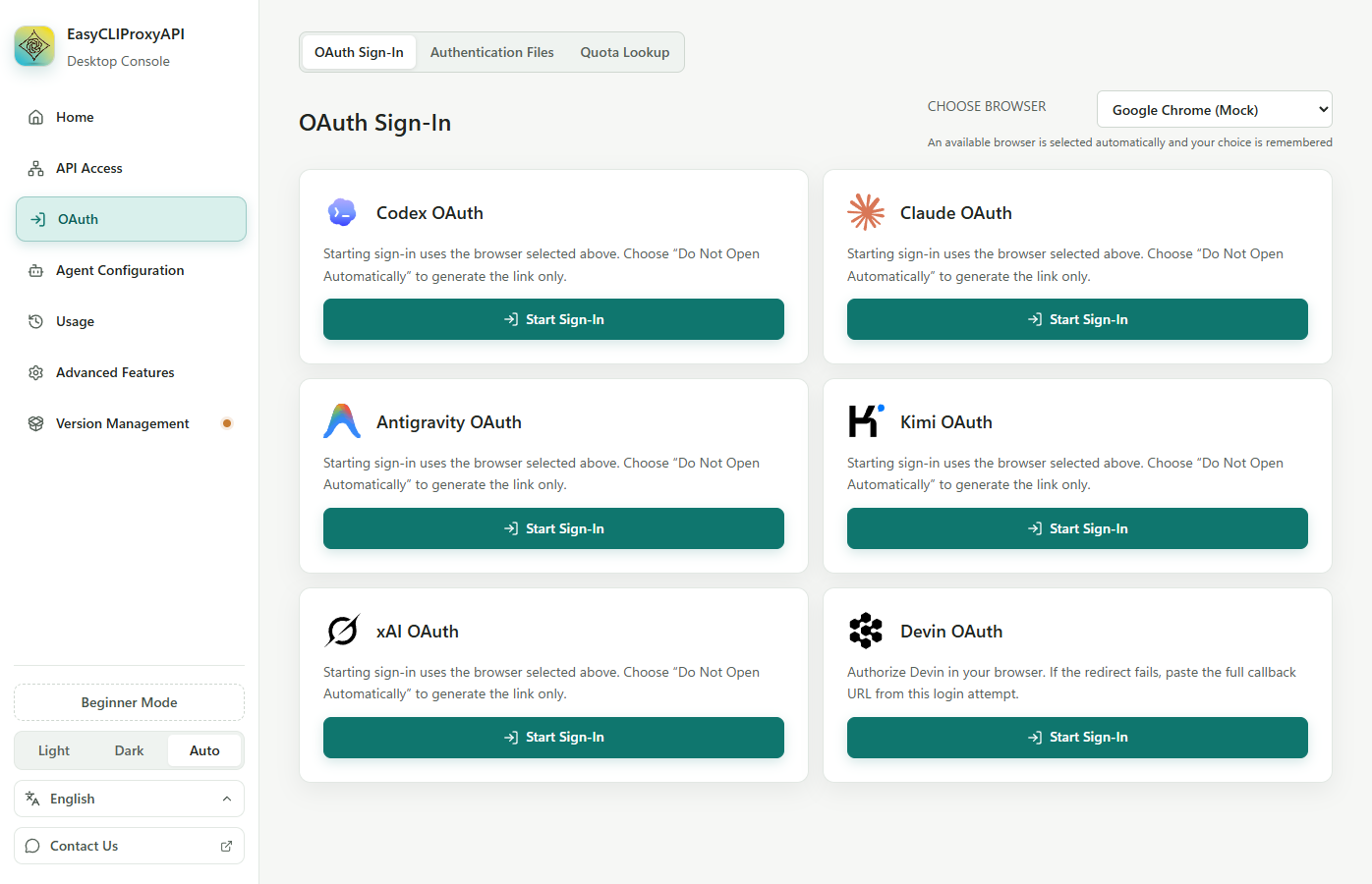 OAuth account authorization
