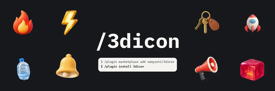https://github.com/samyost1/3dicon/blob/HEAD/eight icons looping around the /3dicon wordmark