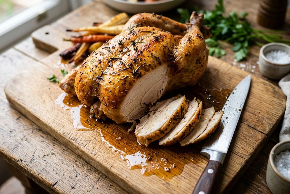 Roast chicken, generated with prompt enhancement