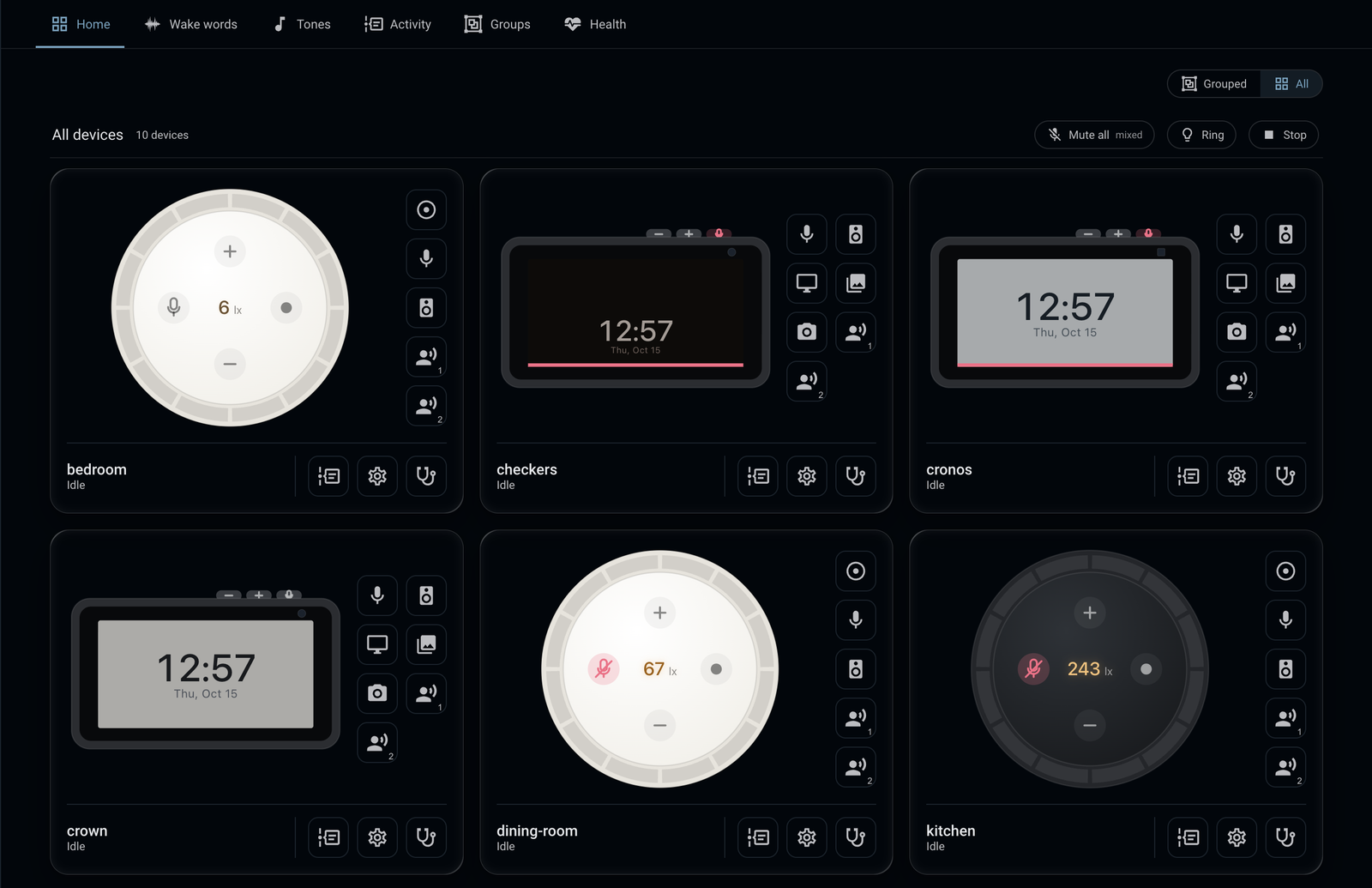 The EchoLocal dashboard with Echo Dots and Echo Shows