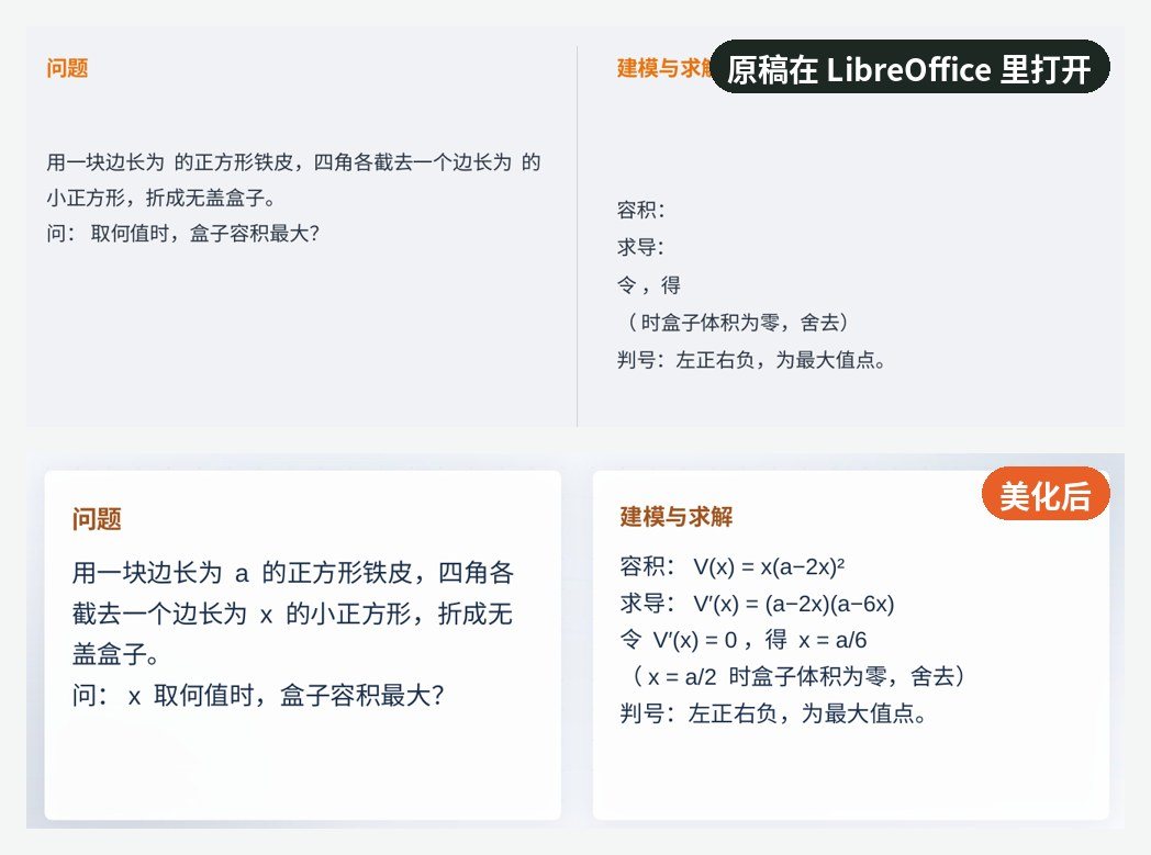 公式不再是空白